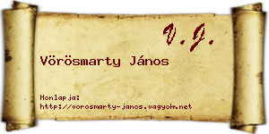 Vörösmarty János névjegykártya