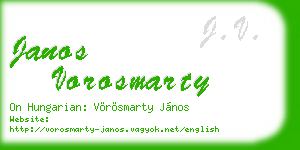 janos vorosmarty business card
