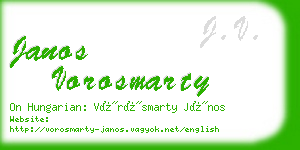 janos vorosmarty business card